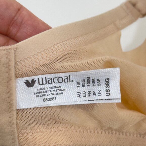 Wacoal Women Full Coverage Nude Underwire Bra Size US38G Smooth Fit - Picture 5 of 12